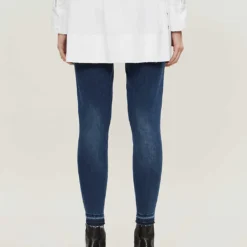 Spanx Distressed Skinny High-rise Stretch-denim Jeans -Outlet Pique Style Store 1094 3006587 20203R MIDWASHBLUE ALT02