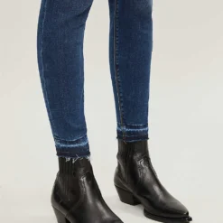 Spanx Distressed Skinny High-rise Stretch-denim Jeans -Outlet Pique Style Store 1094 3006587 20203R MIDWASHBLUE ALT03