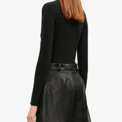 Wolford Chicago Fitted Seamless Stretch-jersey Body -Outlet Pique Style Store 121 85008583 76039 BLACK ALT02