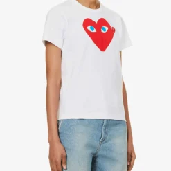 Comme Des Garçons Play Heart-print Cotton-jersey T-shirt 9 Comme Des Garçons Play Heart-print Cotton-jersey T-shirt -Outlet Pique Style Store 143 2000022 P1T085 WHITE ALT02