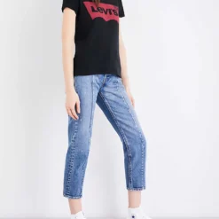 Levis The Perfect Cotton-jersey T-shirt -Outlet Pique Style Store 150 3002395 173690201 LARGEBATWINGBLACK ALT01