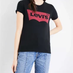 Levis The Perfect Cotton-jersey T-shirt -Outlet Pique Style Store 150 3002395 173690201 LARGEBATWINGBLACK ALT03