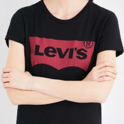 Levis The Perfect Cotton-jersey T-shirt -Outlet Pique Style Store 150 3002395 173690201 LARGEBATWINGBLACK ALT04
