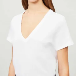 Rag & Bone V-neck Cotton-jersey T-shirt -Outlet Pique Style Store 150 3004401 W272C34CH BRIGHTWHITE ALT03