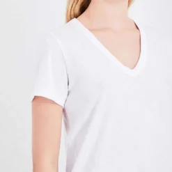 Rag & Bone V-neck Cotton-jersey T-shirt -Outlet Pique Style Store 150 3004401 W272C34CH BRIGHTWHITE ALT04