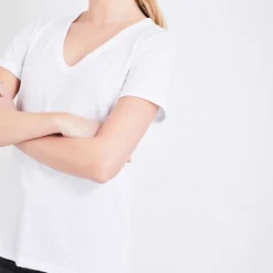 Rag & Bone V-neck Cotton-jersey T-shirt -Outlet Pique Style Store 150 3004401 W272C34CH BRIGHTWHITE ALT05