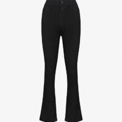 MOTHER Hustler Ankle Fray Flared High-rise Jeans