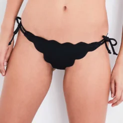 Marysia Mott Scalloped Bikini Bottoms -Outlet Pique Style Store 186 3004602 SB077 BLACK ALT03