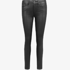 Paige Hoxton Ankle Ultra-skinny High-rise Coated Stretch-denim Jeans