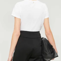 Vince Essential Round-neck Pima Cotton T-shirt -Outlet Pique Style Store 197 3004397 VR59183107 OPTICWHITE ALT02