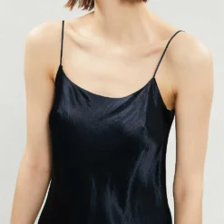 Vince Sleeveless Satin Slip Midi Dress -Outlet Pique Style Store 197 3004397 VR68551013 COASTAL ALT03