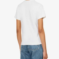 Comme Des Garçons Play Heart-embroidered Cotton T-shirt -Outlet Pique Style Store 236 2000022 P1T215 S WHITE ALT03