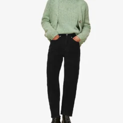 Whistles High-waist Corduroy Barrel Jeans -Outlet Pique Style Store 501 10019 030249 BLACK ALT01