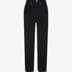 Whistles High-waist Corduroy Barrel Jeans -Outlet Pique Style Store 501 10019 030249 BLACK M