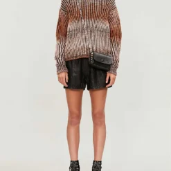 Zadig & Voltaire Textured Leather Shorts -Outlet Pique Style Store 669 10175 PWGCU1404F NOIR ALT01