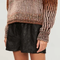 Zadig & Voltaire Textured Leather Shorts -Outlet Pique Style Store 669 10175 PWGCU1404F NOIR ALT03