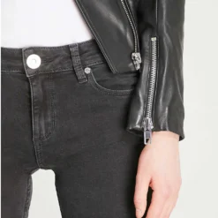 Sandro Skinny Mid-rise Jeans -Outlet Pique Style Store 786 10081 SFPJE00147 BLACK ALT04