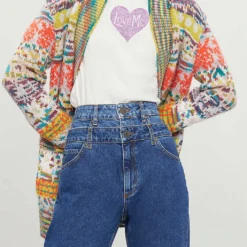 Sandro High-rise Double-layer Jeans -Outlet Pique Style Store 786 10081 SFPJE00148 BLUE ALT03