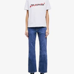 THE KOOPLES Logo-print Cotton-jersey T-shirt -Outlet Pique Style Store R00048470 WHI01 ALT01