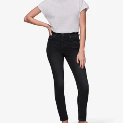 Whistles Sculpted High-rise Stretch-denim Jeans -Outlet Pique Style Store R00050231 BLACK ALT01