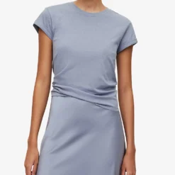 AllSaints Anna Crewneck Cotton T-shirt -Outlet Pique Style Store R00067685 STORMCLOUDGRE ALT02