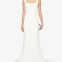 Whistles Mia Square-neck Crepe Wedding Gown 8 Whistles Mia Square-neck Crepe Wedding Gown -Outlet Pique Style Store R00109042 CREAM ALT02
