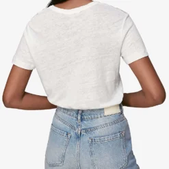 Whistles Ultimate Linen T-shirt -Outlet Pique Style Store R03041111 WHITE ALT02
