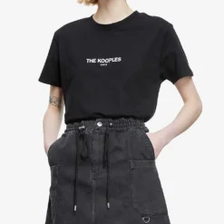 THE KOOPLES Brand-print Cotton-jersey T-shirt -Outlet Pique Style Store R03638707 BLA01 ALT02