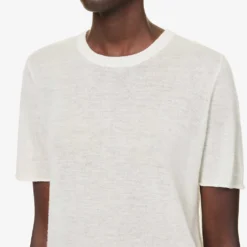 Joseph Round-neck Cashmere T-shirt -Outlet Pique Style Store R03658517 IVORY ALT04