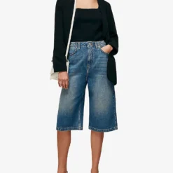 Whistles Wide-leg Denim Culottes -Outlet Pique Style Store R03663050 BLUE ALT01