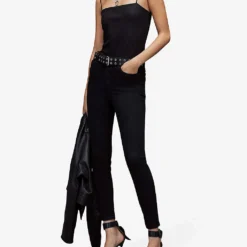 AllSaints Miller Size Me Skinny Mid-rise Stretch-denim Jeans -Outlet Pique Style Store R03681602 BLACK ALT01