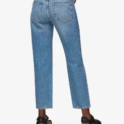 Whistles Hollie Button-front Straight High-rise Jeans -Outlet Pique Style Store R03696893 DENIM ALT02
