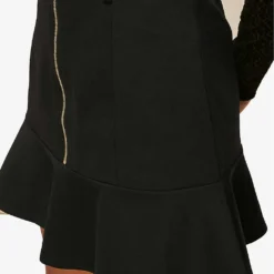 Whistles Peplum High-waist Stretch-woven Mini Skirt -Outlet Pique Style Store R03711773 BLACK ALT03