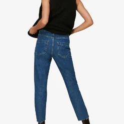 Whistles Authentic Slim-leg High-rise Cropped Organic-denim Jeans -Outlet Pique Style Store R03731068 BLUE ALT02