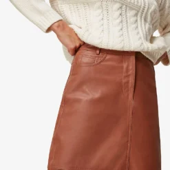 Whistles High-waisted Leather Midi Skirt 9 Whistles High-waisted Leather Midi Skirt -Outlet Pique Style Store R03731760 TAN ALT04