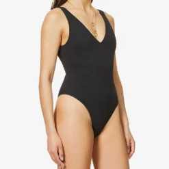 Seafolly Sea Dive V-neck Swimsuit -Outlet Pique Style Store R03740442 BLACK ALT02