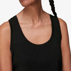 Whistles Easy Round Neck Cotton Vest -Outlet Pique Style Store R03749399 BLACK ALT03