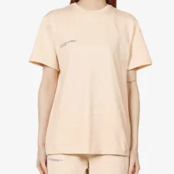 Text-print Organic-cotton-and Seaweed-blend T-shirt -Outlet Pique Style Store R03751956 SAND ALT02