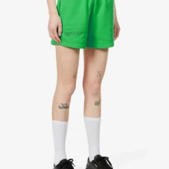 Text-print Mid-rise Recycled And Organic-cotton Shorts -Outlet Pique Style Store R03752031 JADEGREEN ALT02