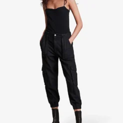 AllSaints Frieda Cargo-style Denim Trousers -Outlet Pique Style Store R03753612 WASHEDBLACK ALT04