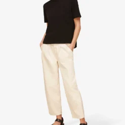 Whistles Emily Ultimate Cotton T-shirt -Outlet Pique Style Store R03753953 BLACK ALT01