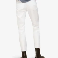Whistles Authentic Mid-rise Slim-leg Cotton Jeans -Outlet Pique Style Store R03757845 WHITE ALT02