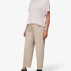 Whistles Button-back Relaxed-fit Linen T-shirt 6 Whistles Button-back Relaxed-fit Linen T-shirt -Outlet Pique Style Store R03759961 PALEPINK ALT01