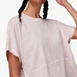 Whistles Button-back Relaxed-fit Linen T-shirt 8 Whistles Button-back Relaxed-fit Linen T-shirt -Outlet Pique Style Store R03759961 PALEPINK ALT03