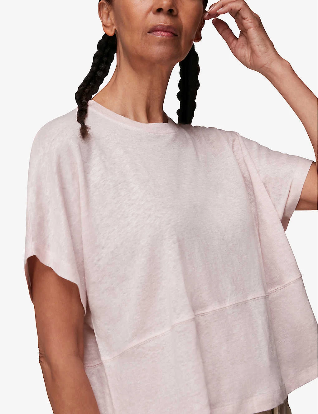 Whistles Button-back Relaxed-fit Linen T-shirt 4 Whistles Button-back Relaxed-fit Linen T-shirt - Image 4