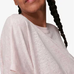 Whistles Button-back Relaxed-fit Linen T-shirt 9 Whistles Button-back Relaxed-fit Linen T-shirt -Outlet Pique Style Store R03759961 PALEPINK ALT04