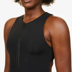 Davis Zipped Swimsuit -Outlet Pique Style Store R03760050 BLACK ALT04