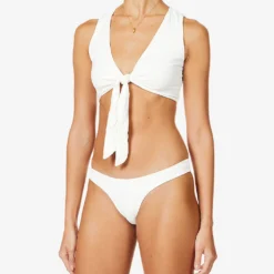 West Wrap-over Bikini Top -Outlet Pique Style Store R03760051 VANILLA ALT02