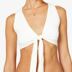 West Wrap-over Bikini Top -Outlet Pique Style Store R03760051 VANILLA ALT04