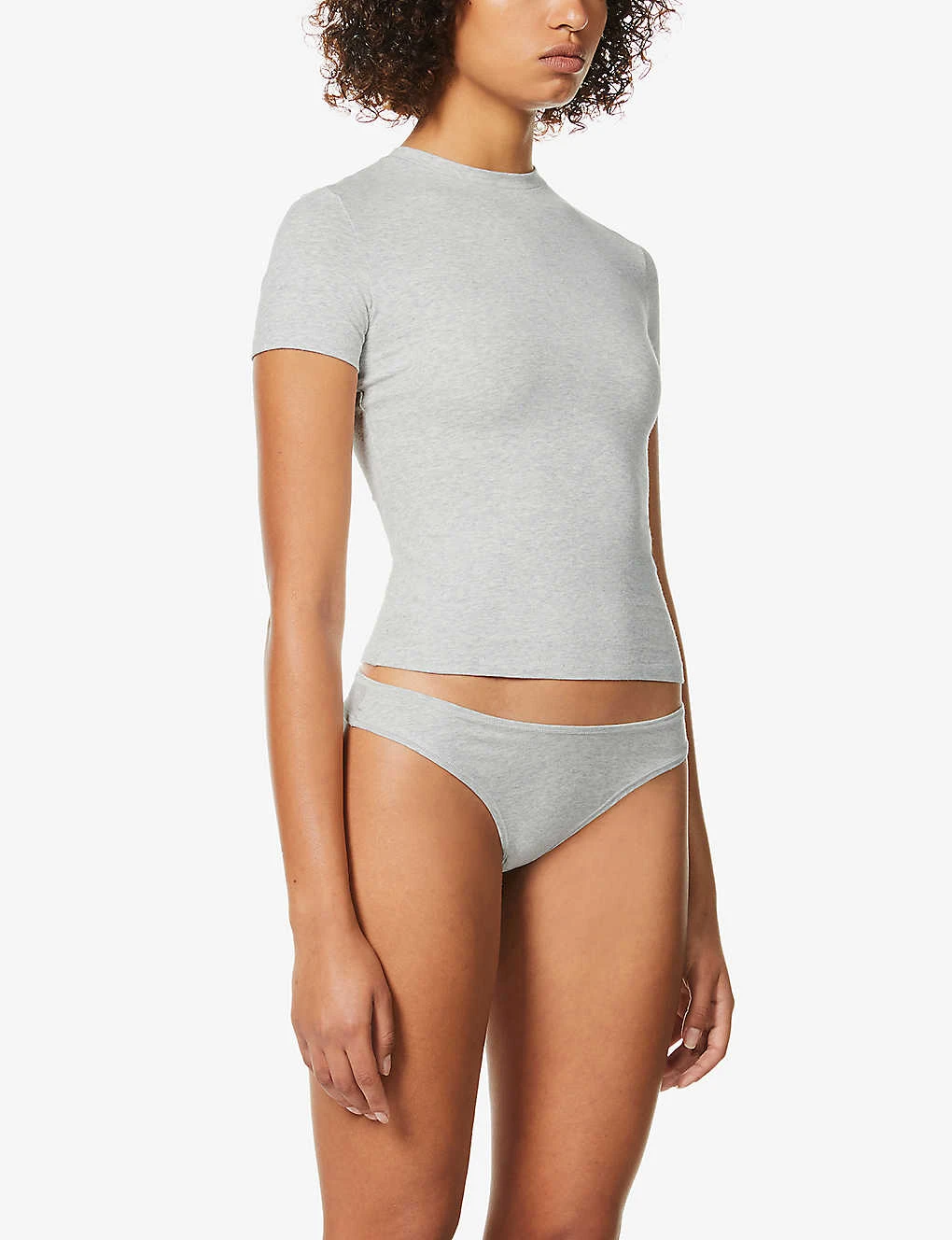 Round-neck Stretch-cotton T-shirt 3 Round-neck Stretch-cotton T-shirt - Image 3